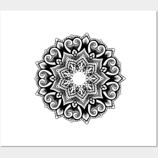 Mandala oriental dot work design by Blackline sw9 Posters and Art